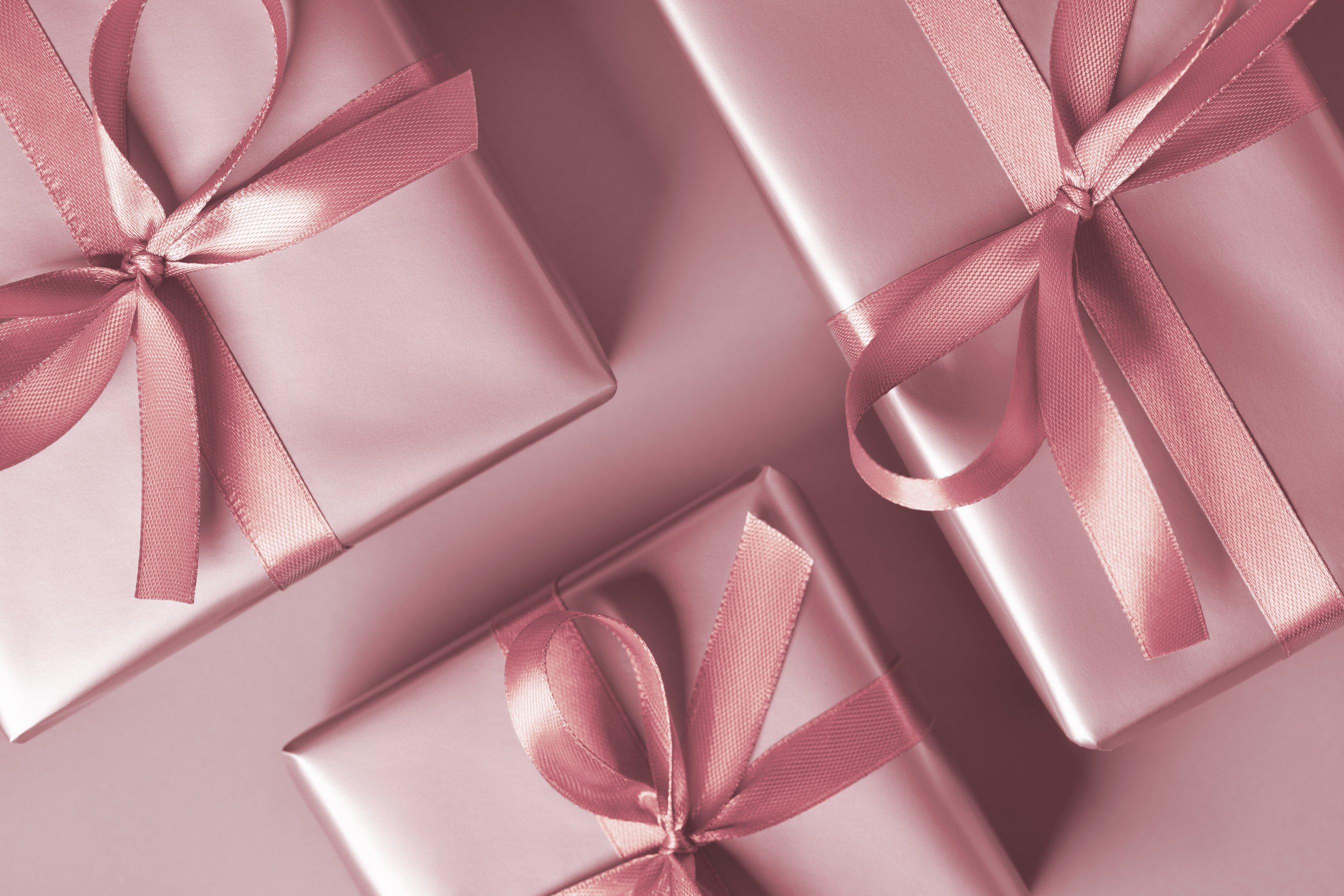 Pink Gift boxes on pink background